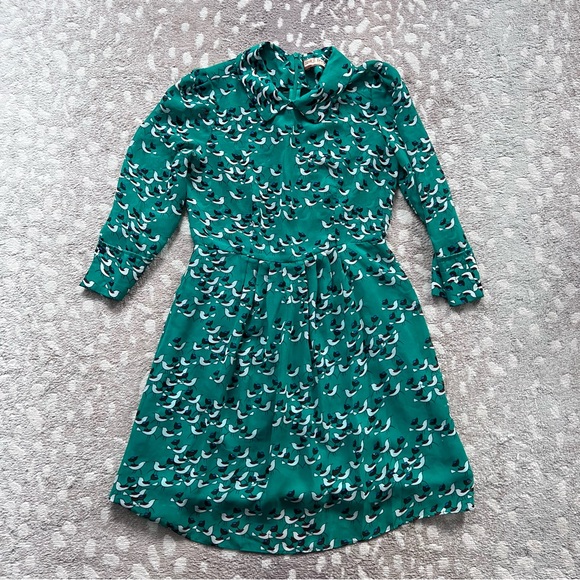 Beach Bash by Art and Tatyana M green bird dress sheer top retro - Picture 2 of 6